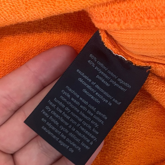 Tommy Hilfiger Jeans S Orange Cotton Blend Logo Casual School Classic Hoodie - Picture 10 of 10